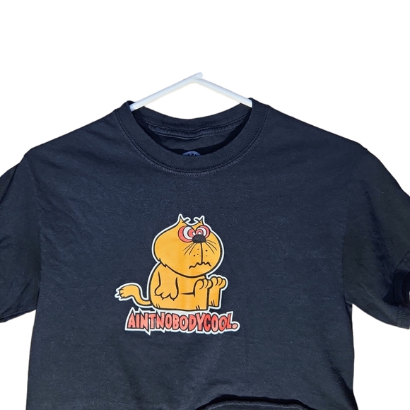 Ain't nobody cool Black Cropped Adult Short Sleeve Tee Shirt Raw Hem Small - Picture 2 of 7